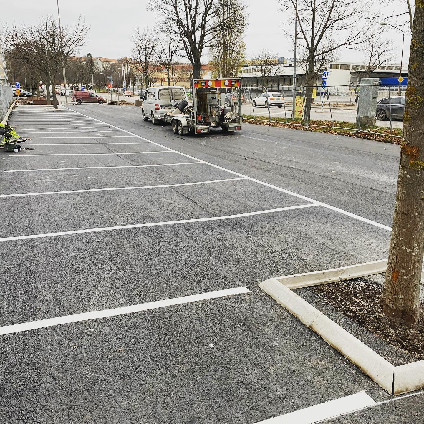 Linjem&aring;lning av parkeringsplatser i Stockholm